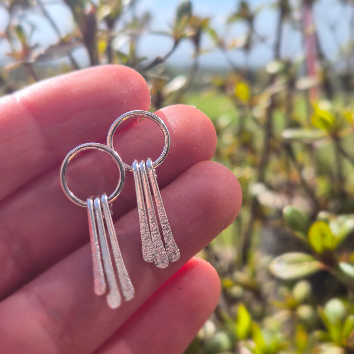 Circle and Teardrop Earrings