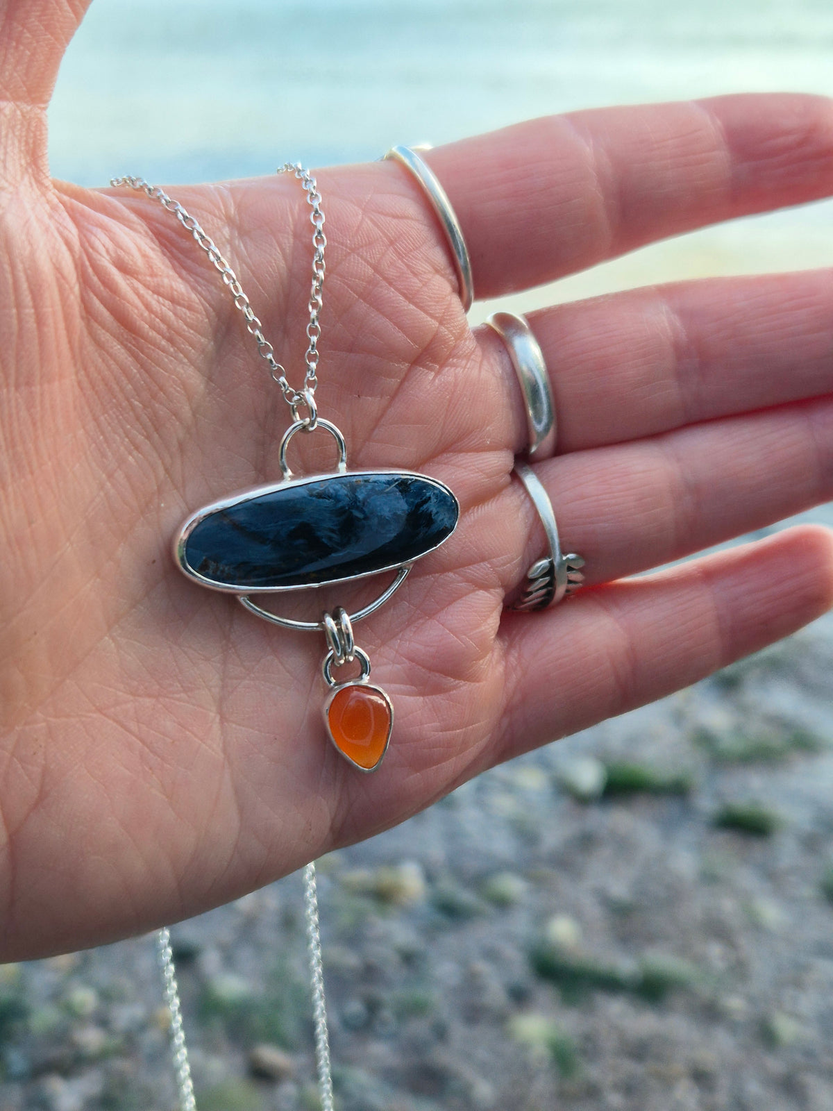 Pietersite and Carnelian Necklace