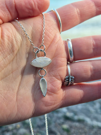 White Labradorite and Moonstone