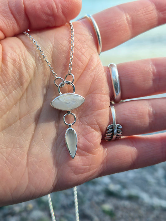 White Labradorite and Moonstone