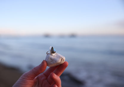 Labradorite Teardrop Ring