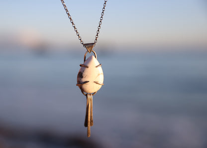 White Howlite Sterling Silver Pendant