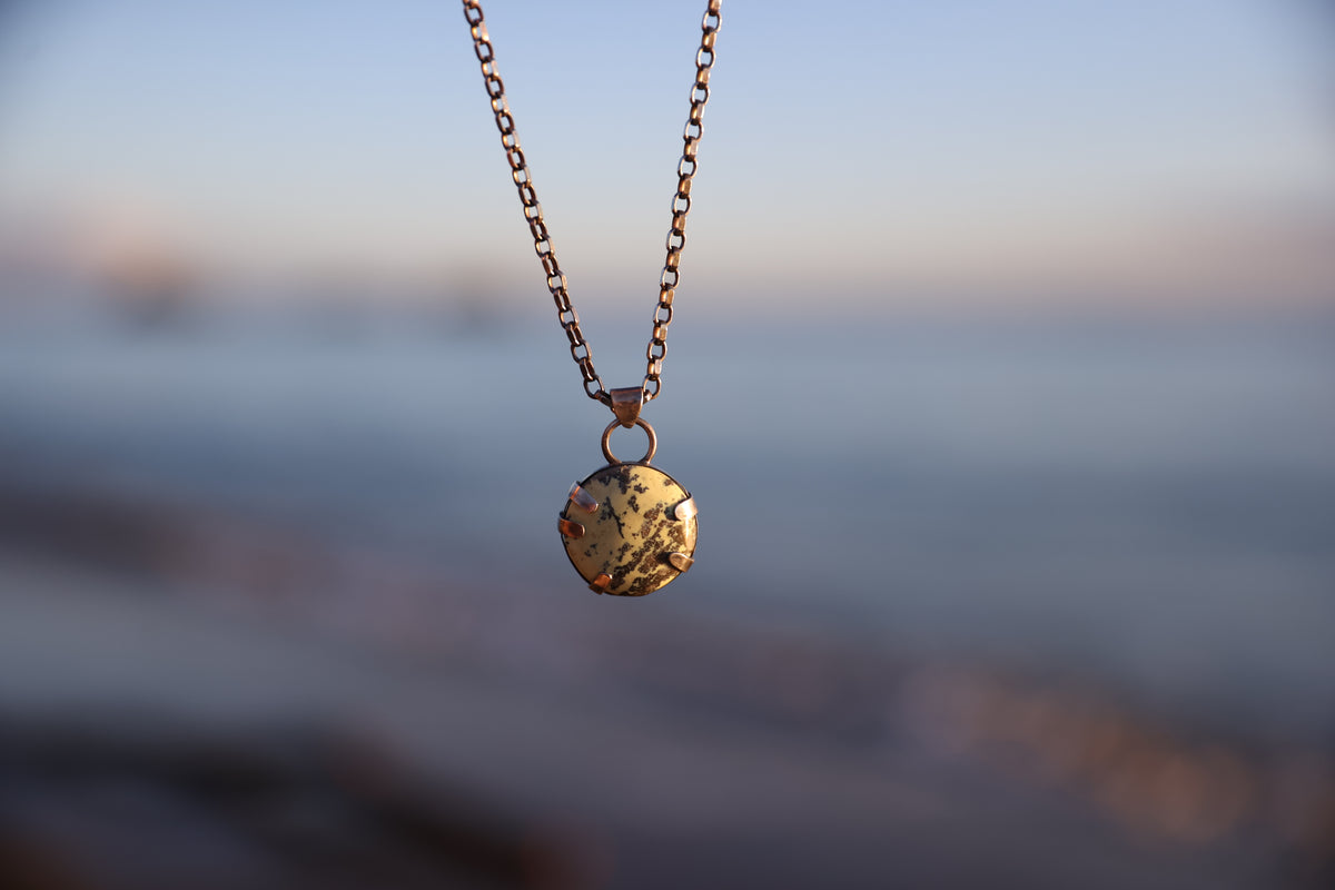 Serpentine Silver Pendant with Tab Setting