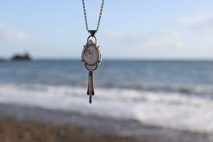 White Howlite Sterling Silver Pendant