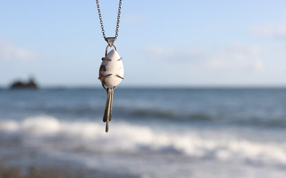 White Howlite Sterling Silver Pendant