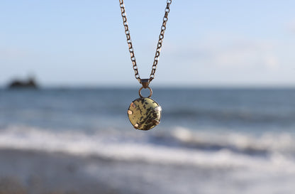Serpentine Silver Pendant with Tab Setting
