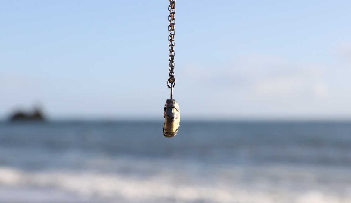 Serpentine Silver Pendant with Tab Setting