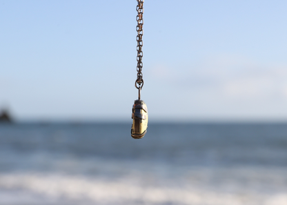 Serpentine Silver Pendant with Tab Setting