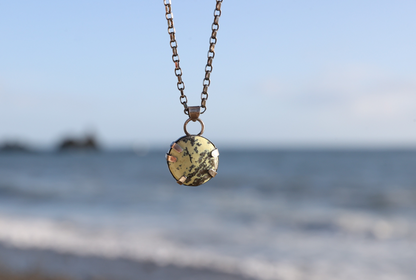 Serpentine Silver Pendant with Tab Setting