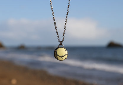 Serpentine Silver Pendant with Prong Setting
