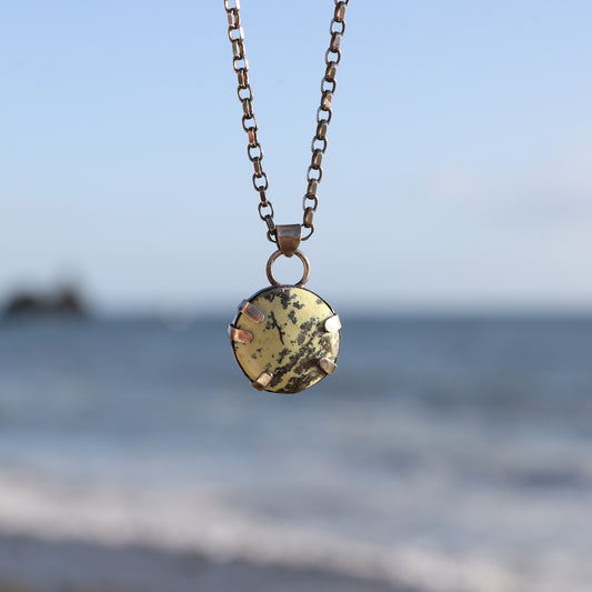 Serpentine Silver Pendant with Tab Setting