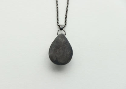 White Labradorite Sterling Silver Pendant Teardrop