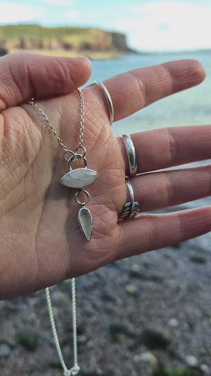 White Labradorite and Moonstone
