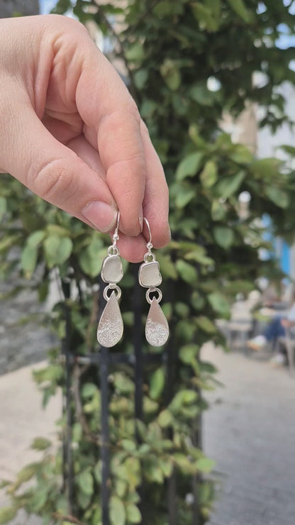 Seaglass Teardrop Earrings