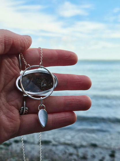 Moss Agate and Smoked Opal Necklace